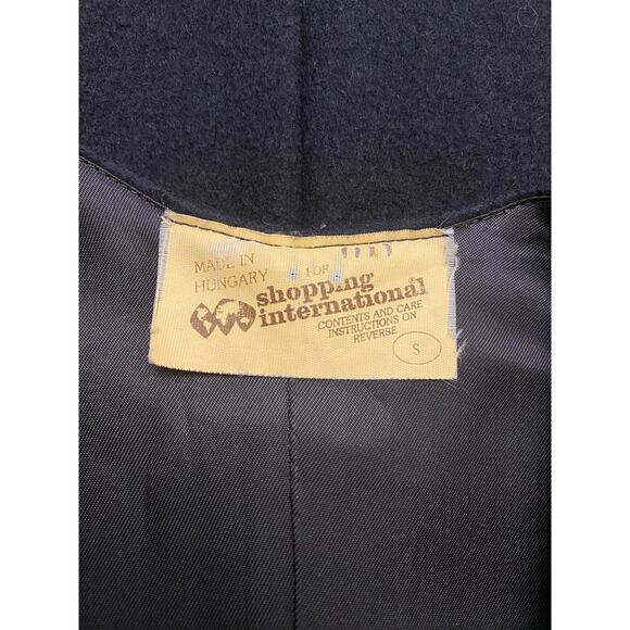 Vintage Shopping International Black Wool Felt Floral Hungarian Matyo Art Vest S - Picture 2 of 6